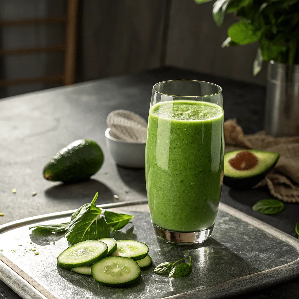 Jus vert beauté de la peau